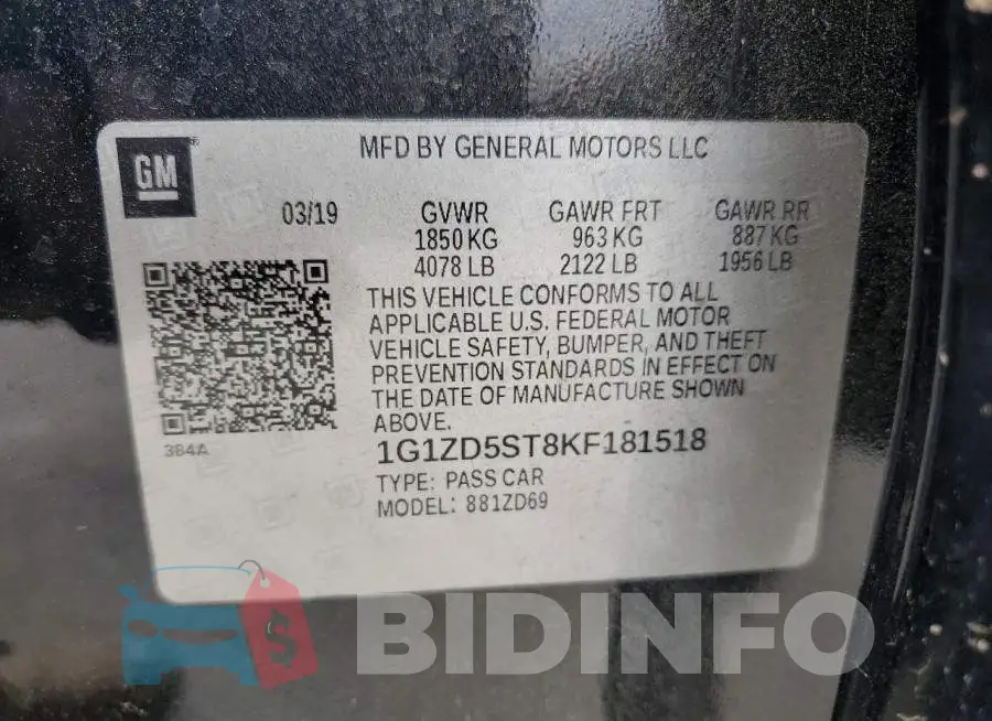1G1ZD5ST8KF181518 Photo# 12