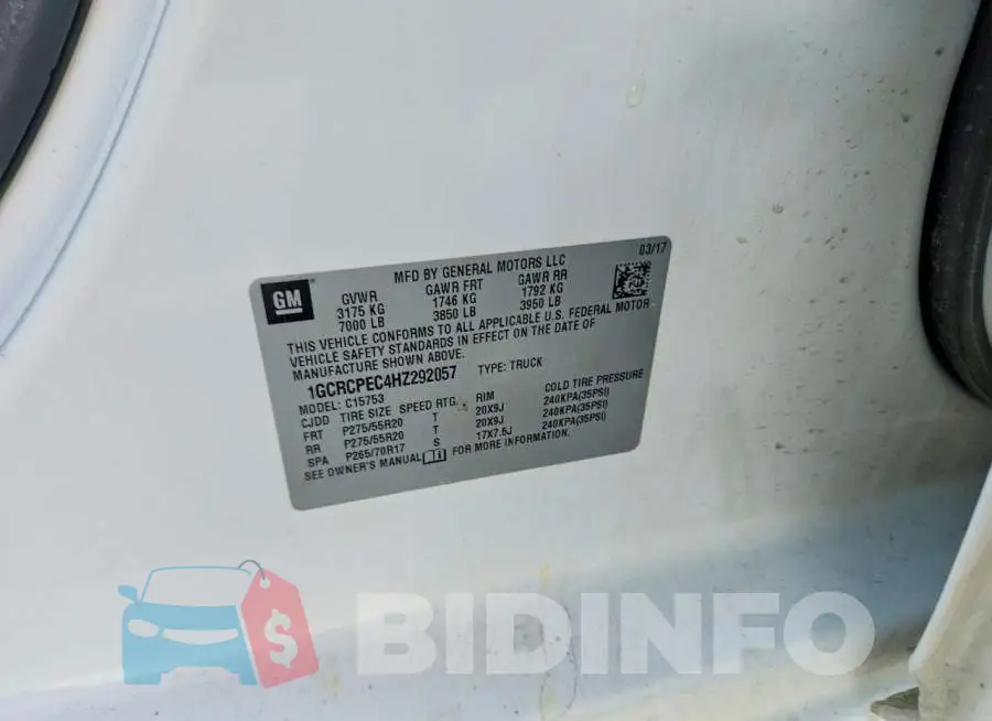1GCRCPEC4HZ292057 Photo# 12