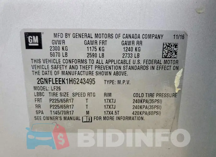 2GNFLEEK1H6243495 Photo# 13