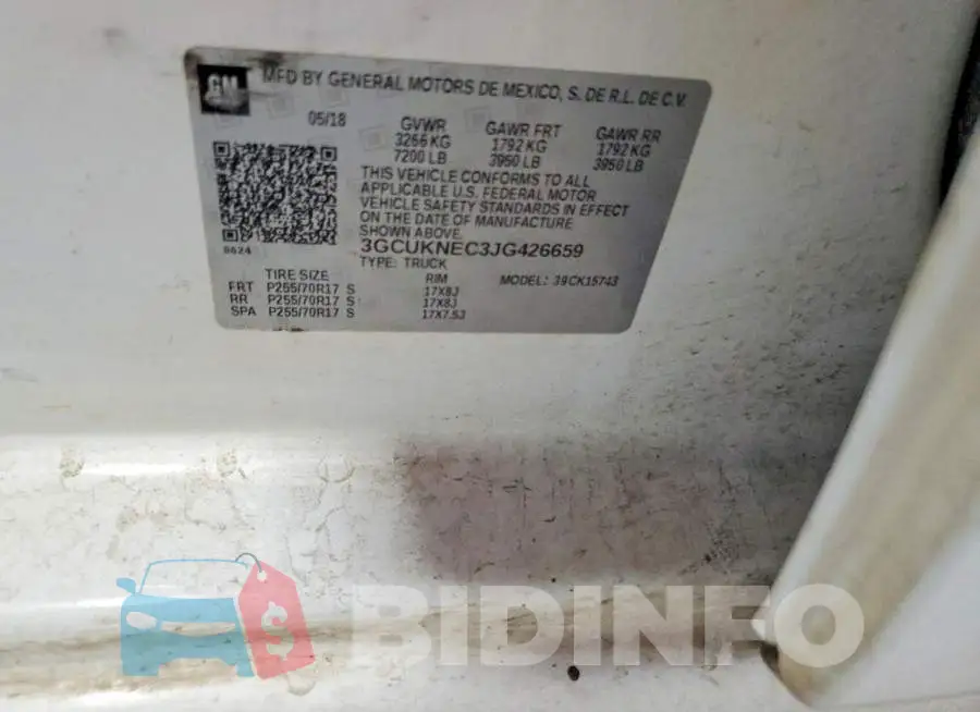 3GCUKNEC3JG426659 Photo# 12