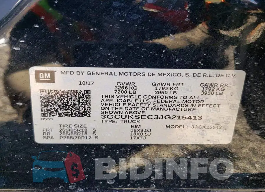 3GCUKSEC3JG215413 Photo# 12