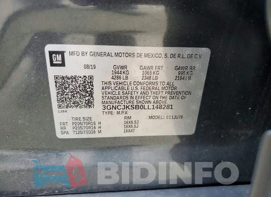 3GNCJKSB0LL148281 Photo# 14