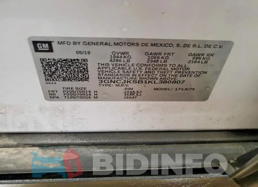 3GNCJKSB1KL380807 Photo# 14