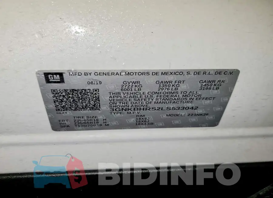 3GNKBHRS2LS533042 Photo# 13