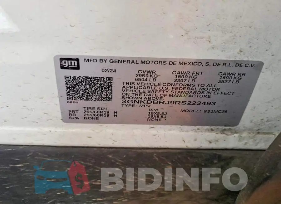 3GNKDBRJ9RS223493 Photo# 13