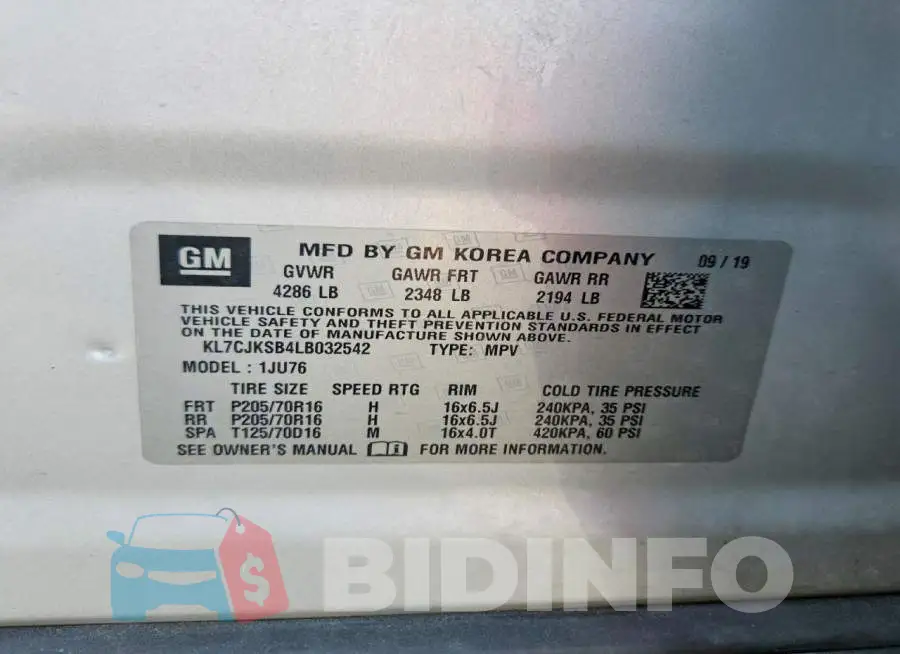 KL7CJKSB4LB032542 Photo# 13