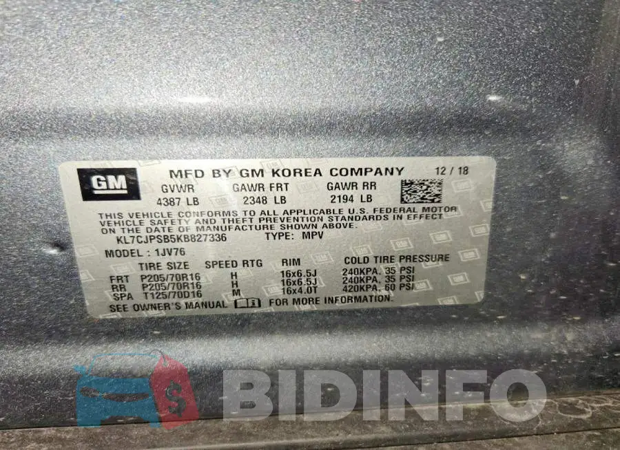 KL7CJPSB5KB827336 Photo# 13