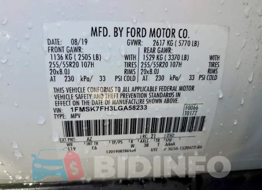 1FMSK7FH3LGA58233 Photo# 13