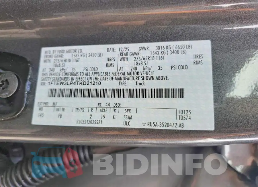 1FTEW3LP4TKD21210 Photo# 12
