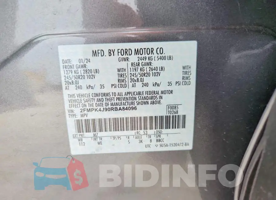 2FMPK4J90RBA84096 Photo# 14