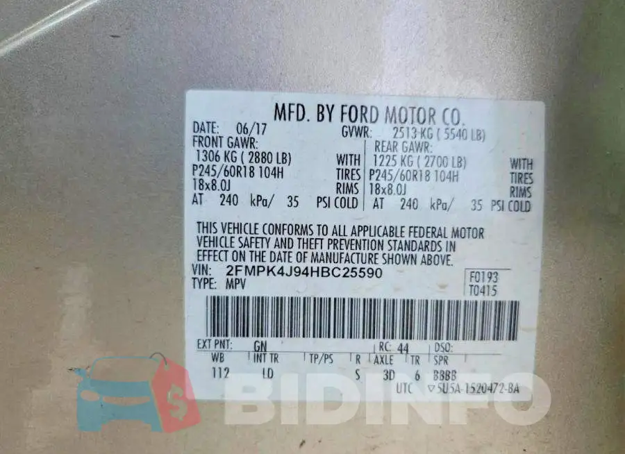 2FMPK4J94HBC25590 Photo# 13