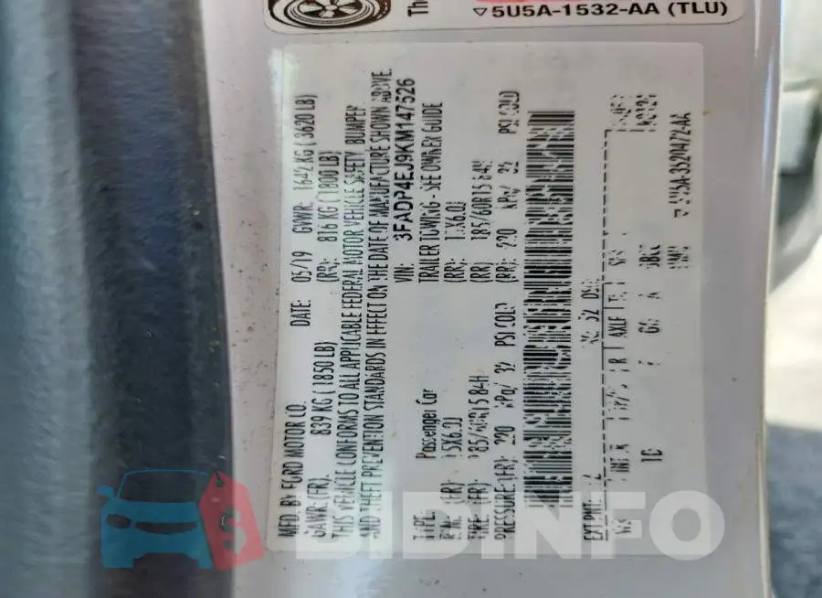 3FADP4EJ9KM147526 Photo# 12