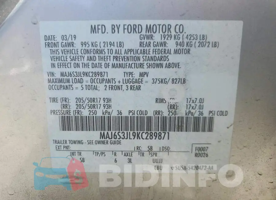 MAJ6S3JL9KC289871 Photo# 13