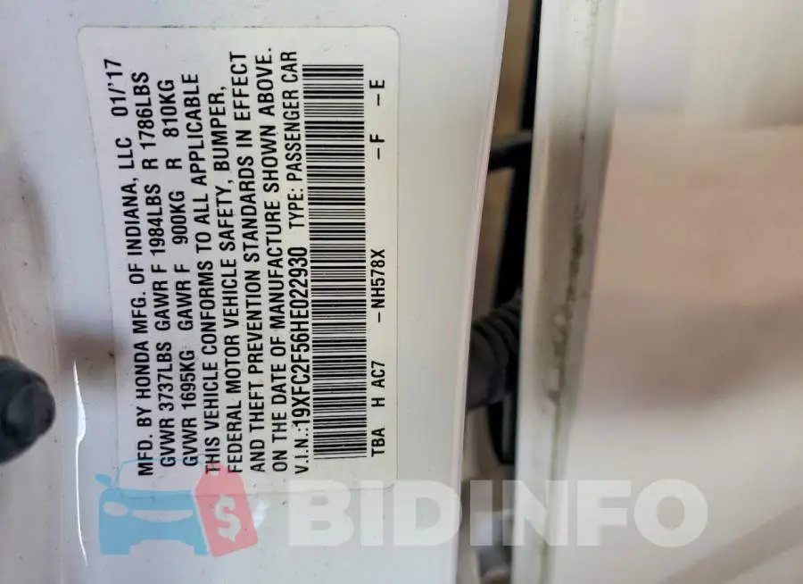 19XFC2F56HE022930 Photo# 12