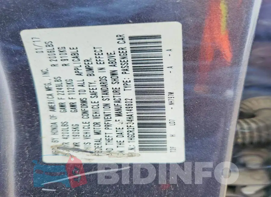 1HGCR2F34HA149602 Photo# 13