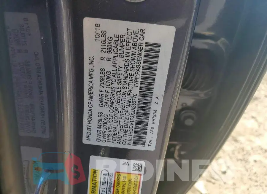 1HGCV1F3XJA250770 Photo# 12