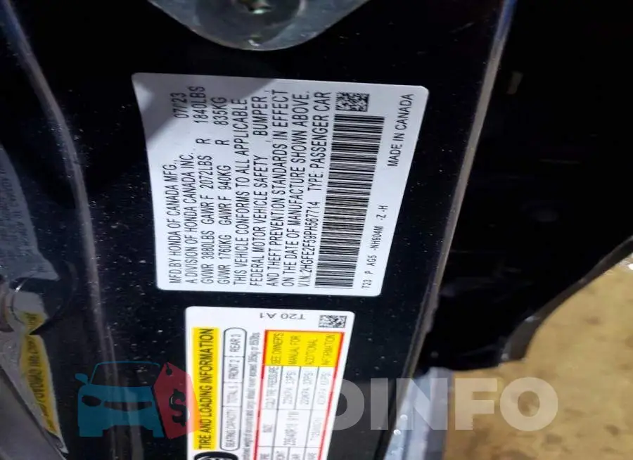 2HGFE2F59PH567714 Photo# 12