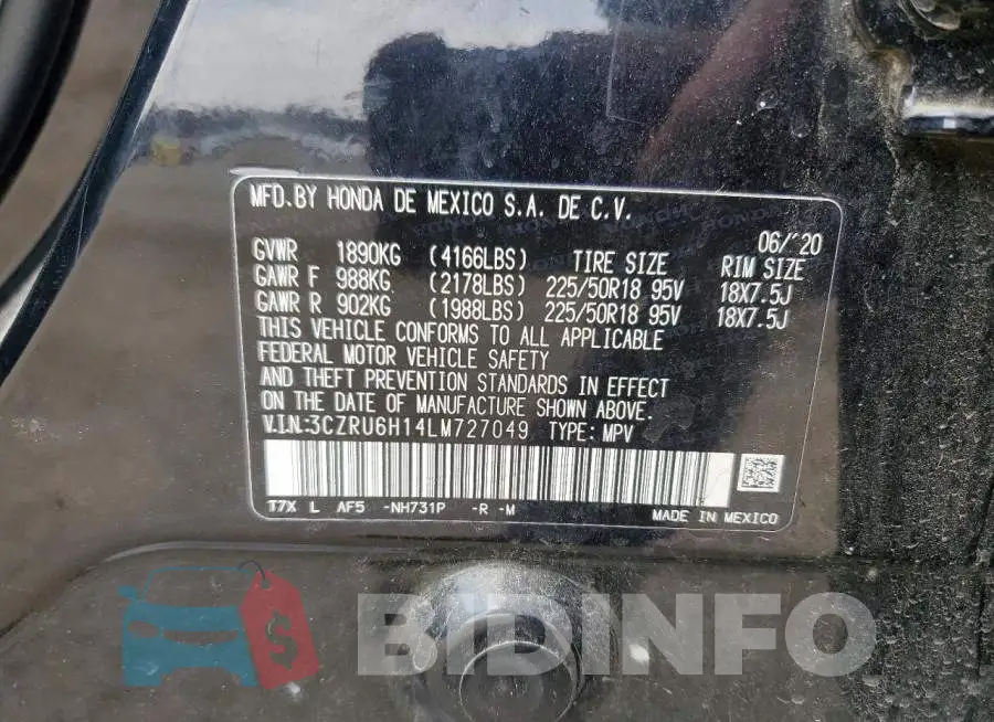 3CZRU6H14LM727049 Photo# 14