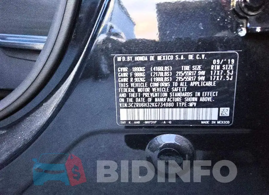 3CZRU6H32KG734080 Photo# 13