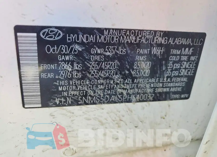 5NMS5DAL5PH640032 Photo# 14