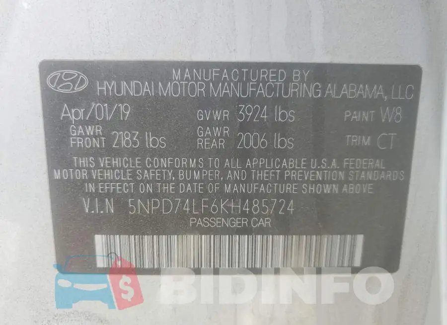 5NPD74LF6KH485724 Photo# 13