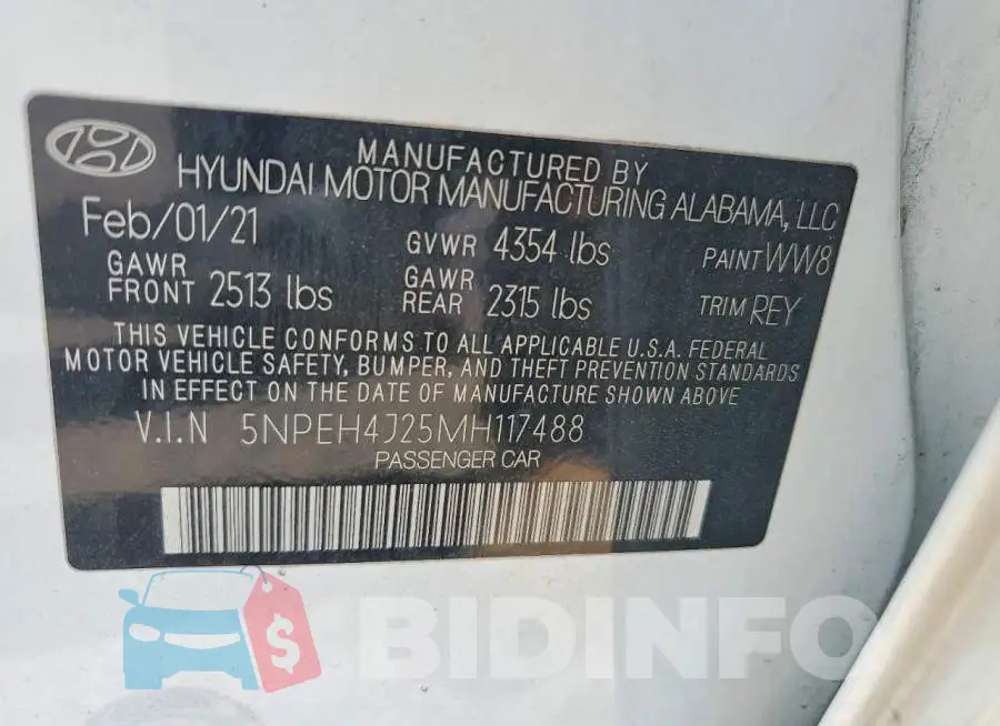5NPEH4J25MH117488 Photo# 12
