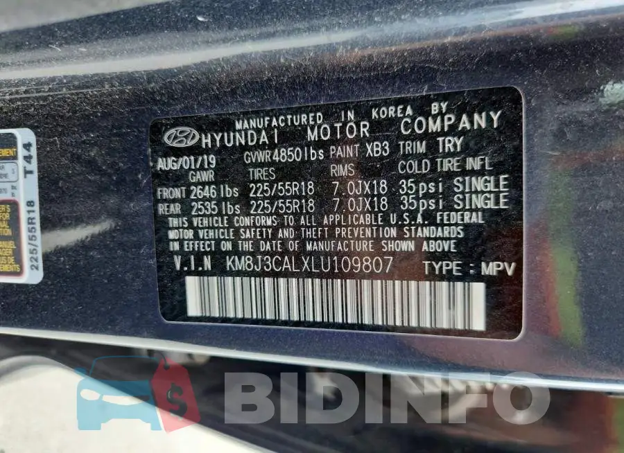 KM8J3CALXLU109807 Photo# 13