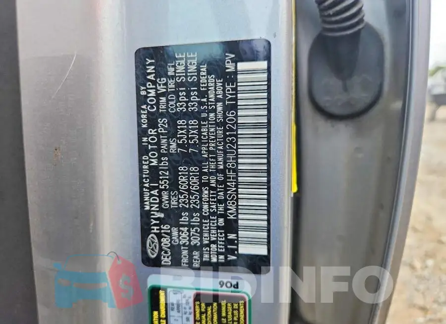 KM8SN4HF8HU231206 Photo# 13