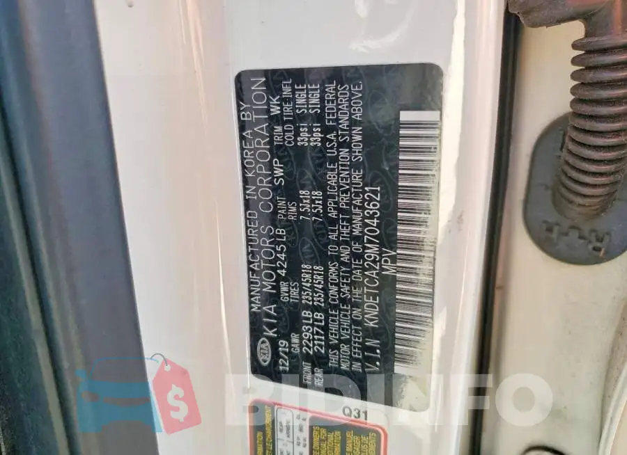 KNDETCA29M7043621 Photo# 12
