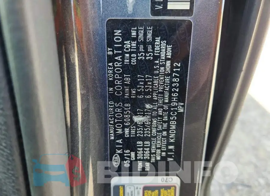 KNDMB5C19H6238712 Photo# 13