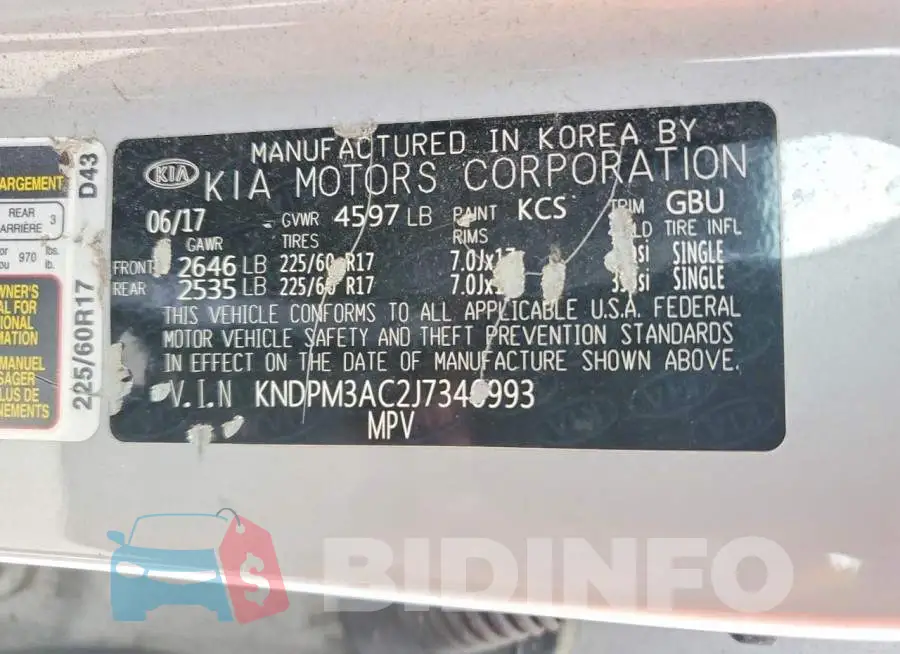 KNDPM3AC2J7346993 Photo# 13