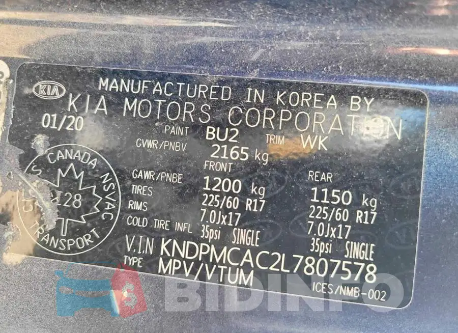 KNDPMCAC2L7807578 Photo# 10