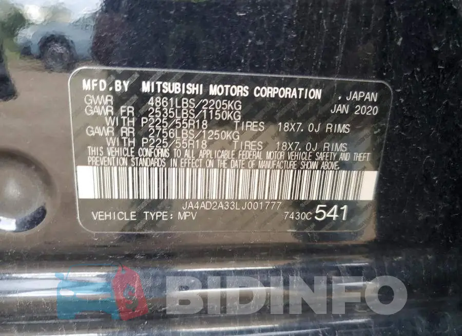 JA4AD2A33LJ001777 Photo# 13