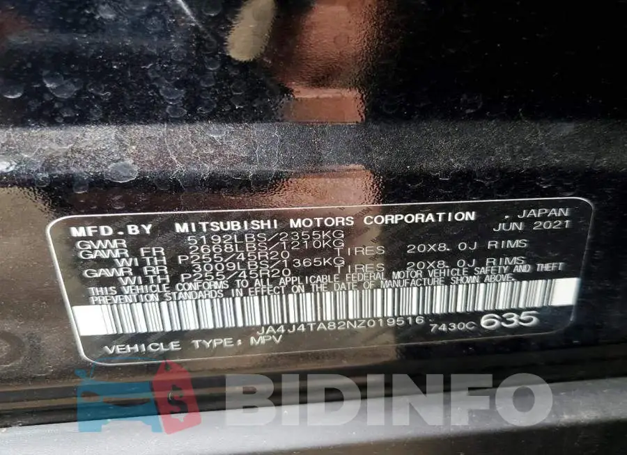 JA4J4TA82NZ019516 Photo# 12