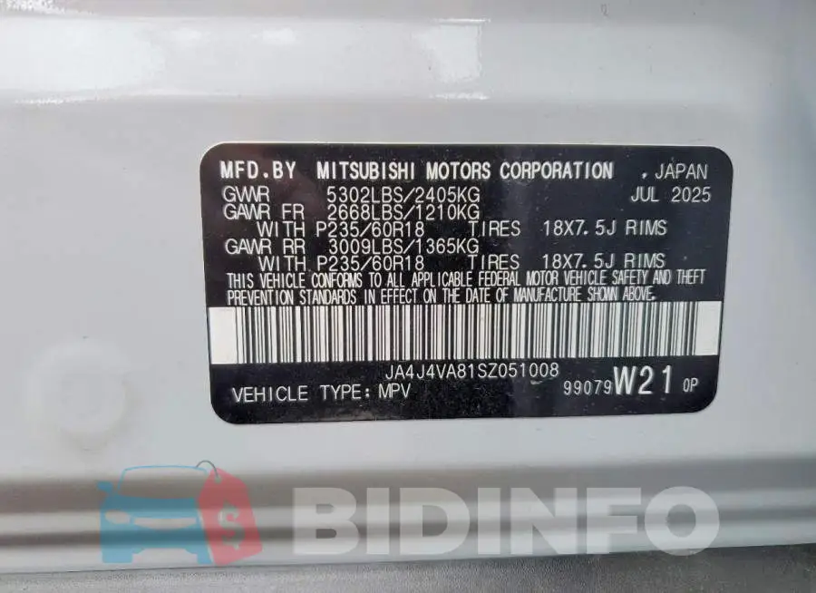 JA4J4VA81SZ051008 Photo# 14