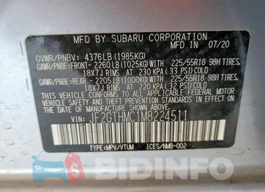 JF2GTHMC1M8224511 Photo# 12