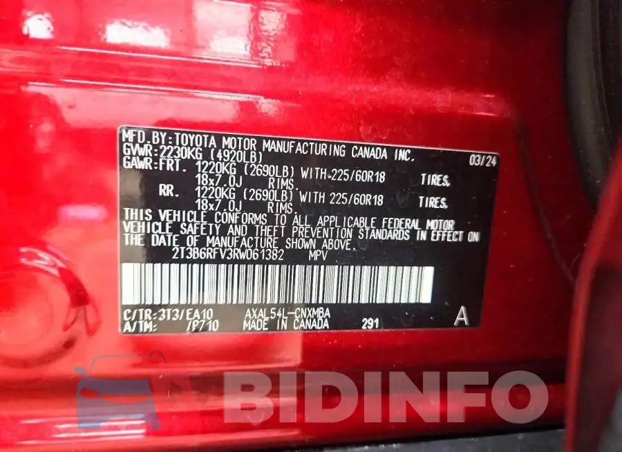 2T3B6RFV3RW061382 Photo# 13