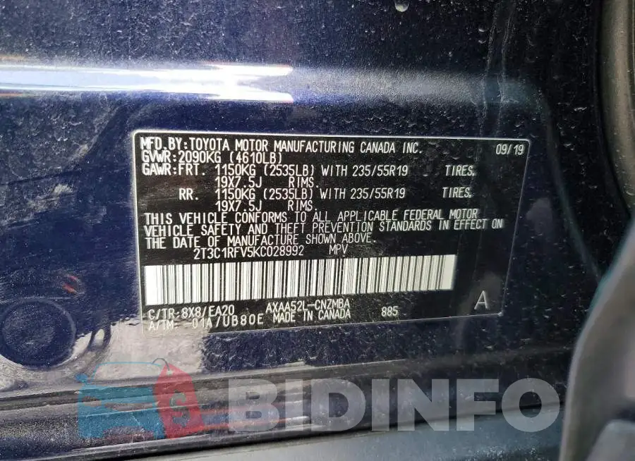 2T3C1RFV5KC028992 Photo# 13