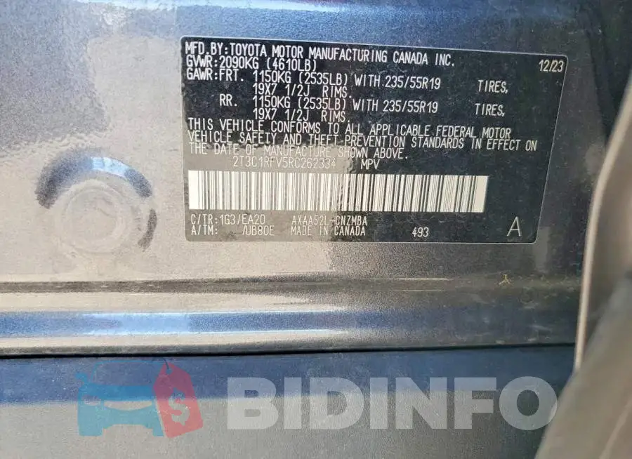 2T3C1RFV5RC262334 Photo# 13