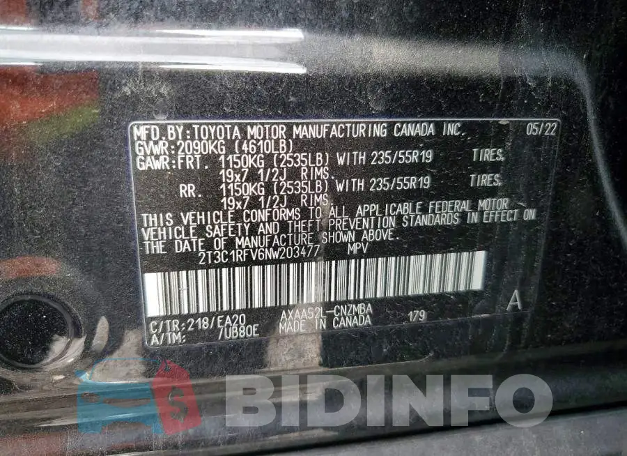 2T3C1RFV6NW203477 Photo# 14