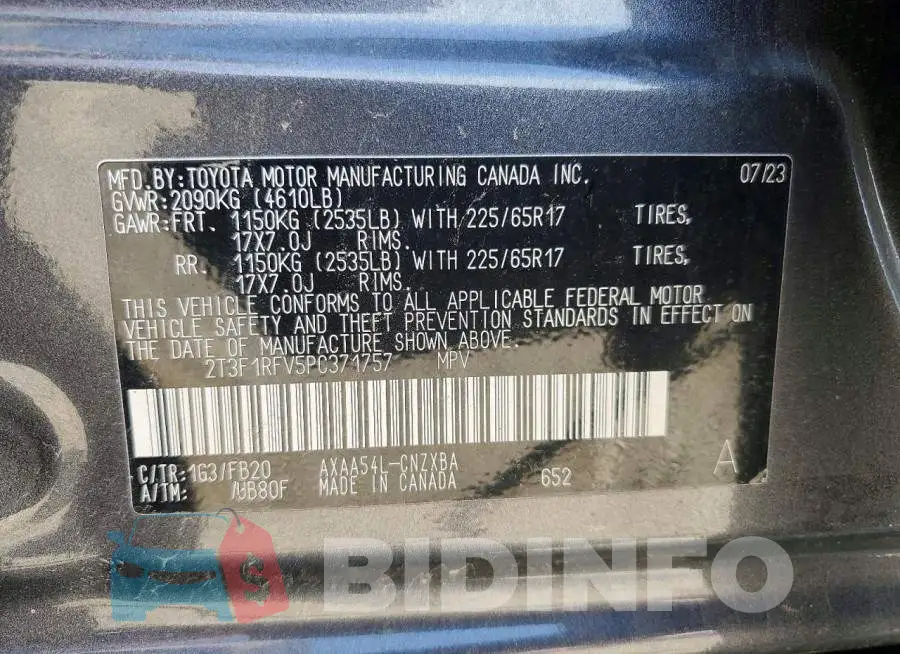 2T3F1RFV5PC371757 Photo# 12