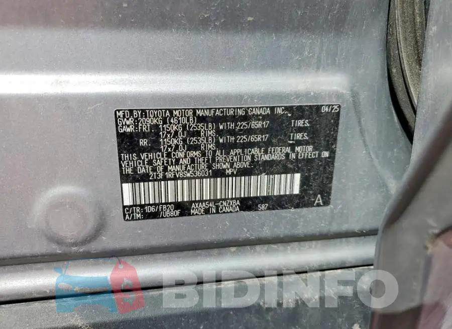 2T3F1RFV8SW536031 Photo# 14