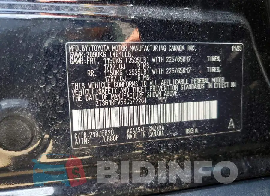 2T3G1RFV5SC572264 Photo# 12