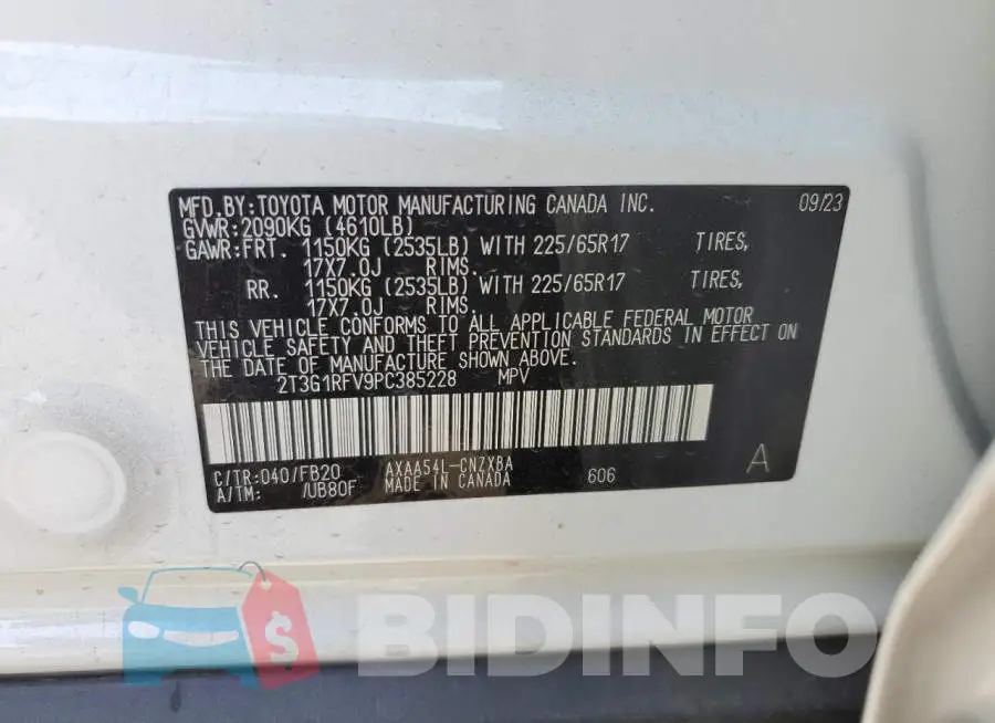 2T3G1RFV9PC385228 Photo# 13