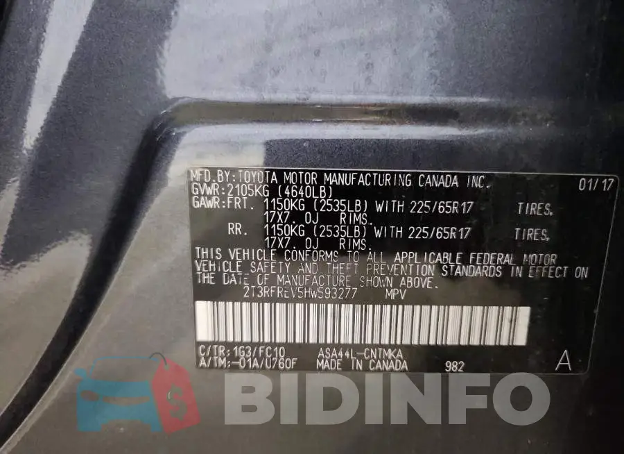 2T3RFREV5HW593277 Photo# 13