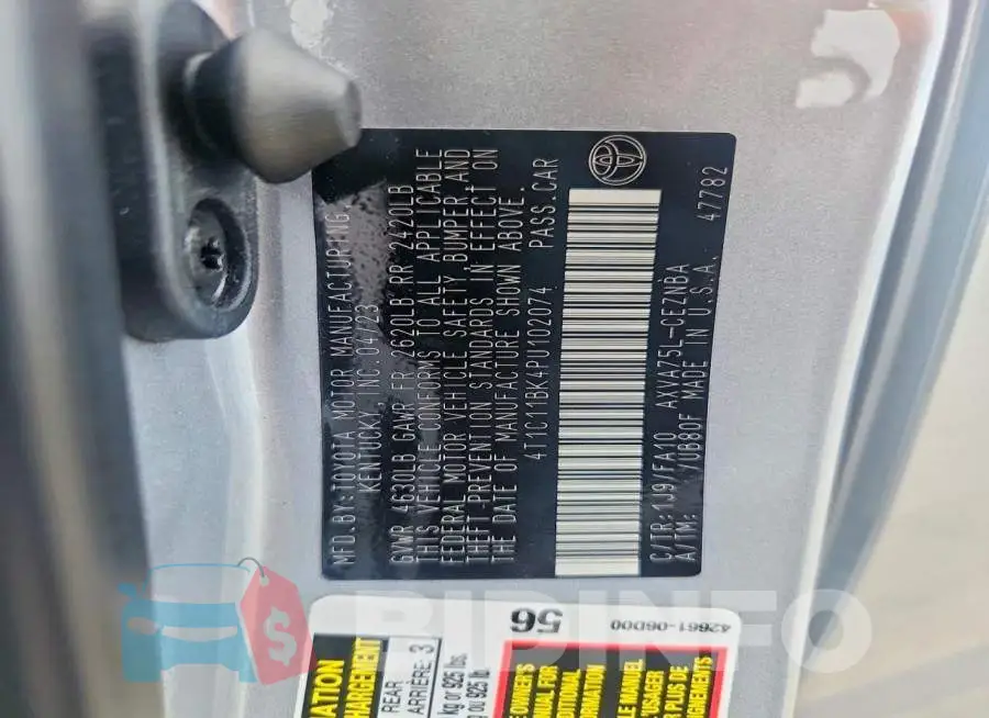 4T1C11BK4PU102074 Photo# 13