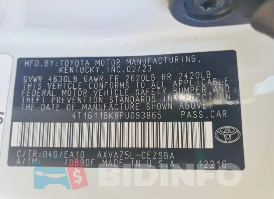 4T1G11BK8PU093865 Photo# 12