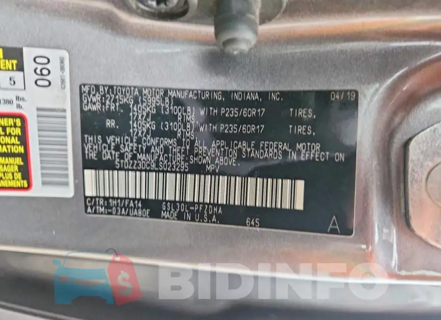5TDZZ3DC9LS023295 Photo# 13