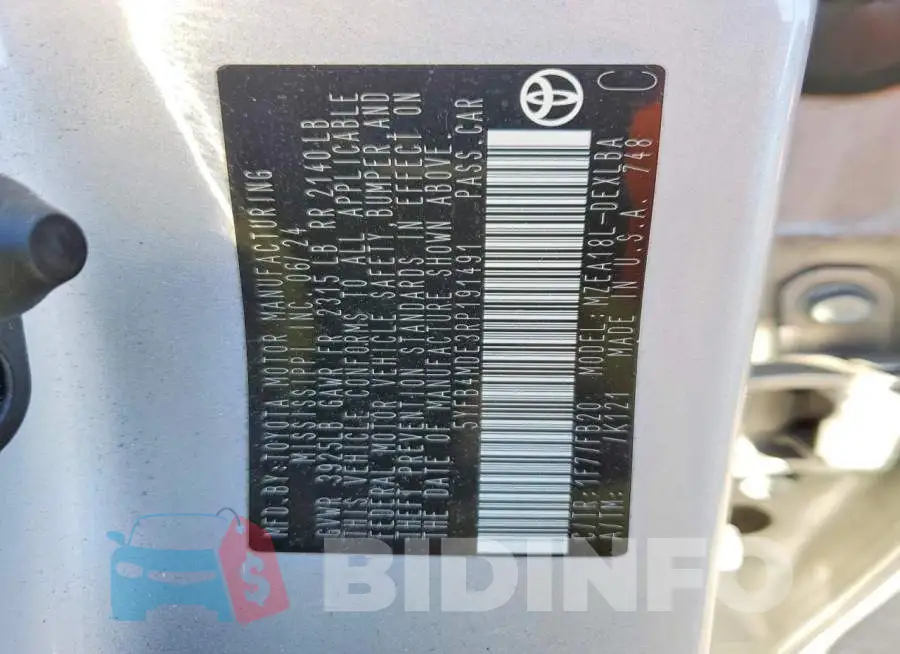 5YFB4MDE3RP191491 Photo# 12