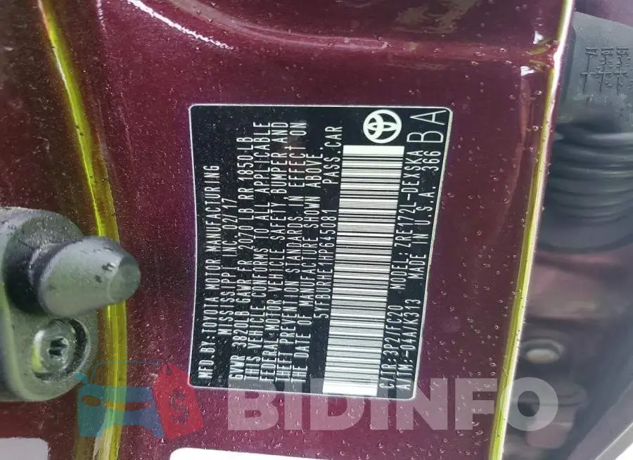 5YFBURHE1HP645081 Photo# 12